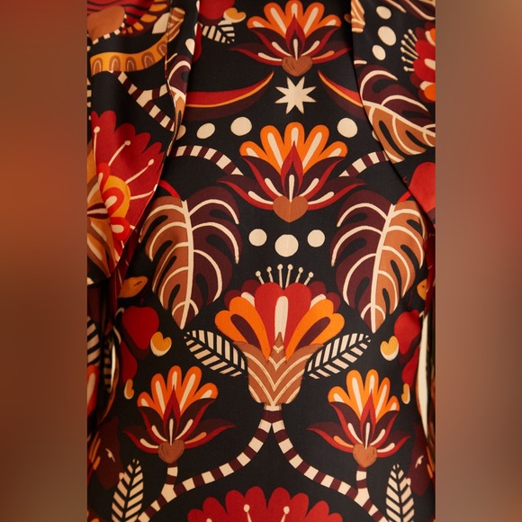 FARM RIO Red Nature Beauty Scarf Backless Midi Dress, Size Small, $270 - Picture 5 of 14